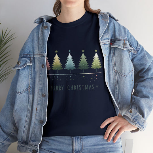 Pastel Forest Noel Christmas Trees Unisex T Shirt - Wave Fusions