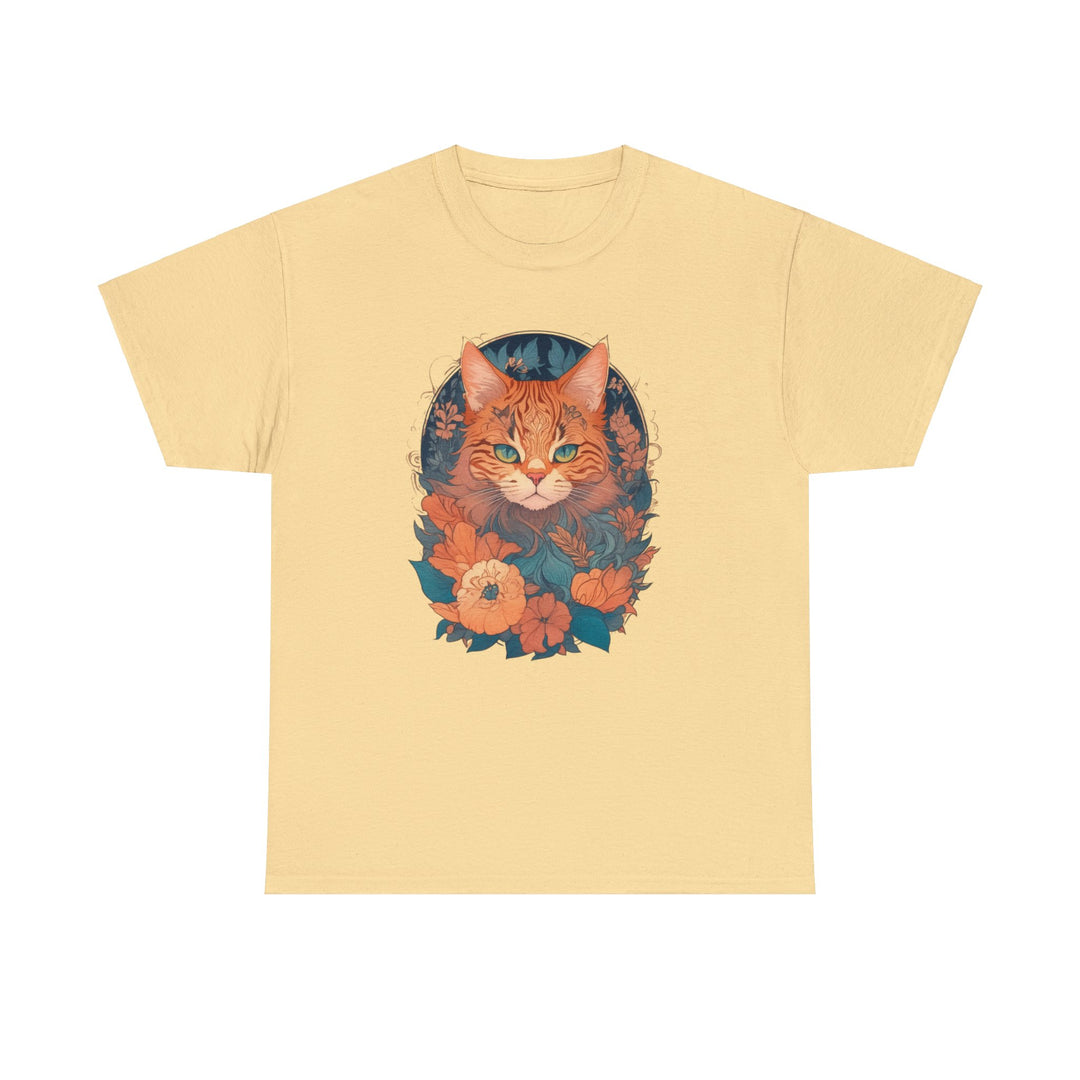 Garden Gaze Cat Petals and Paws T-shirt - Blooming Cat