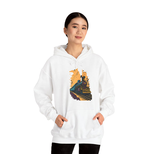 Vintage Train Railroad Journey Hoodie - Journey Through Time