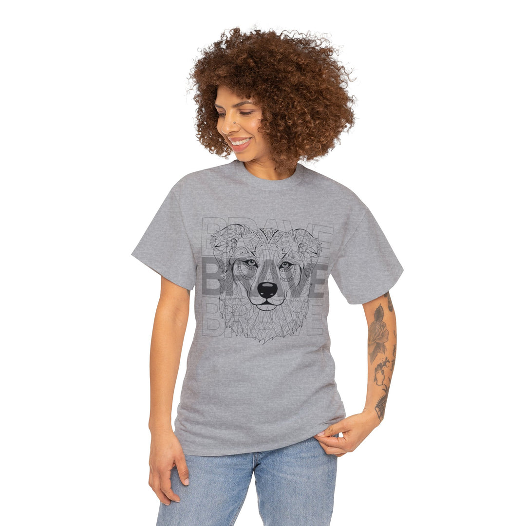 Brave Dog Tribal Canine T Shirt - Mythical Mutt