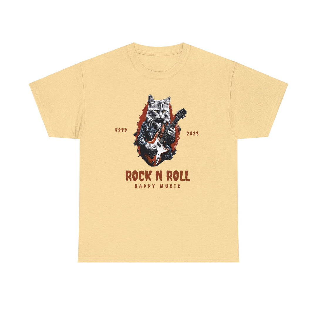 Rock N Roll Cat Guitarist T-Shirt - Happy Tunes