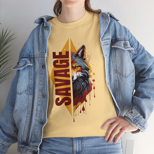 Savage Flame Wolf T-Shirt - Heat of the Wild