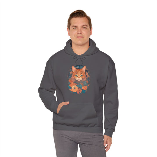 Garden Gaze Cat Petals and Paws Hoodie - Blooming Cat