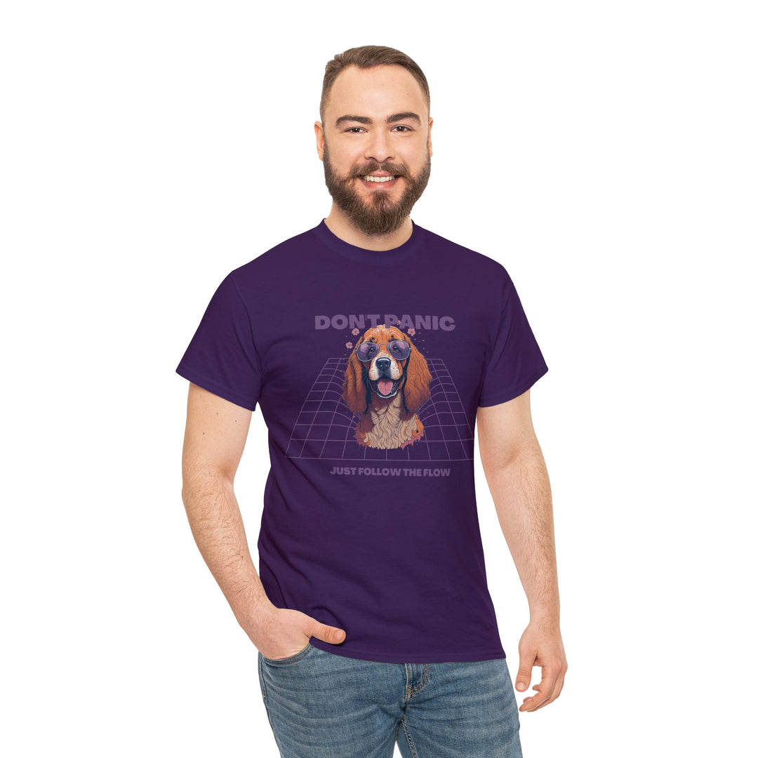 Don't Panic Just Follow The Flow Dog  T-shirt - Chill Wear