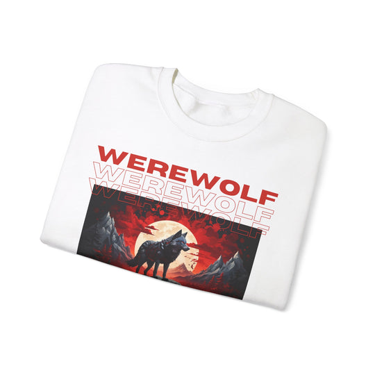 Blood Moon Werewolf Sweatshirt- Moonlit Mountain Lore