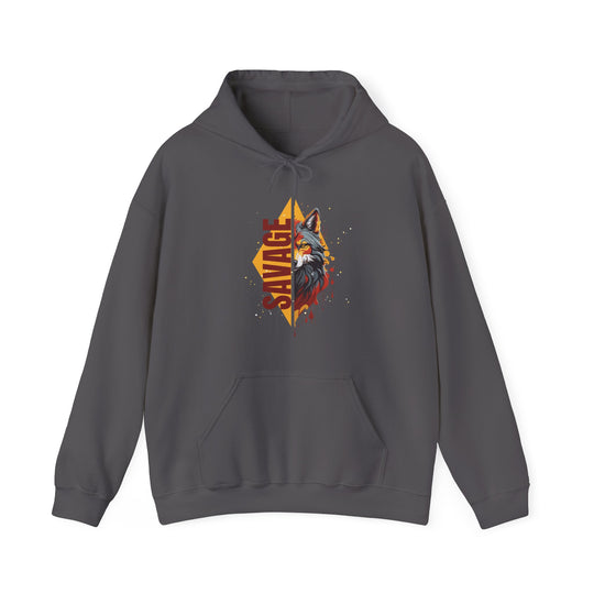 Savage Flame Wolf Hoodie - Heat of the Wild