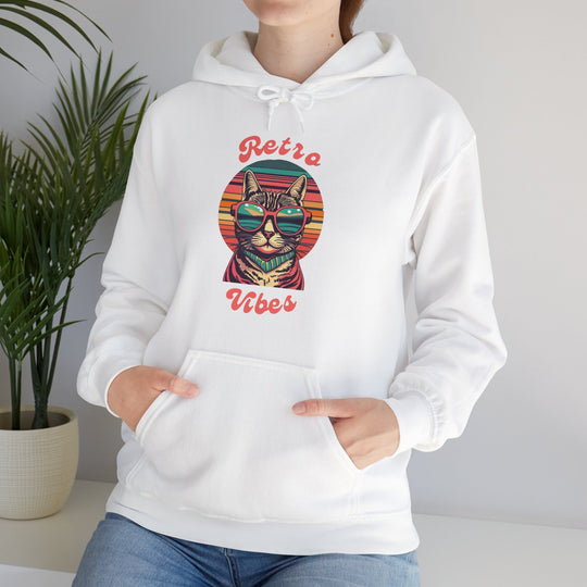 Cool Cat Retro Vibes Hoodie  - Retro Radiance Edition