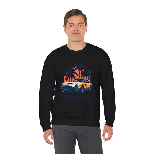 Drive in Paradise Classic Car Tropical Sweatshirt - Classic Sports Car Series