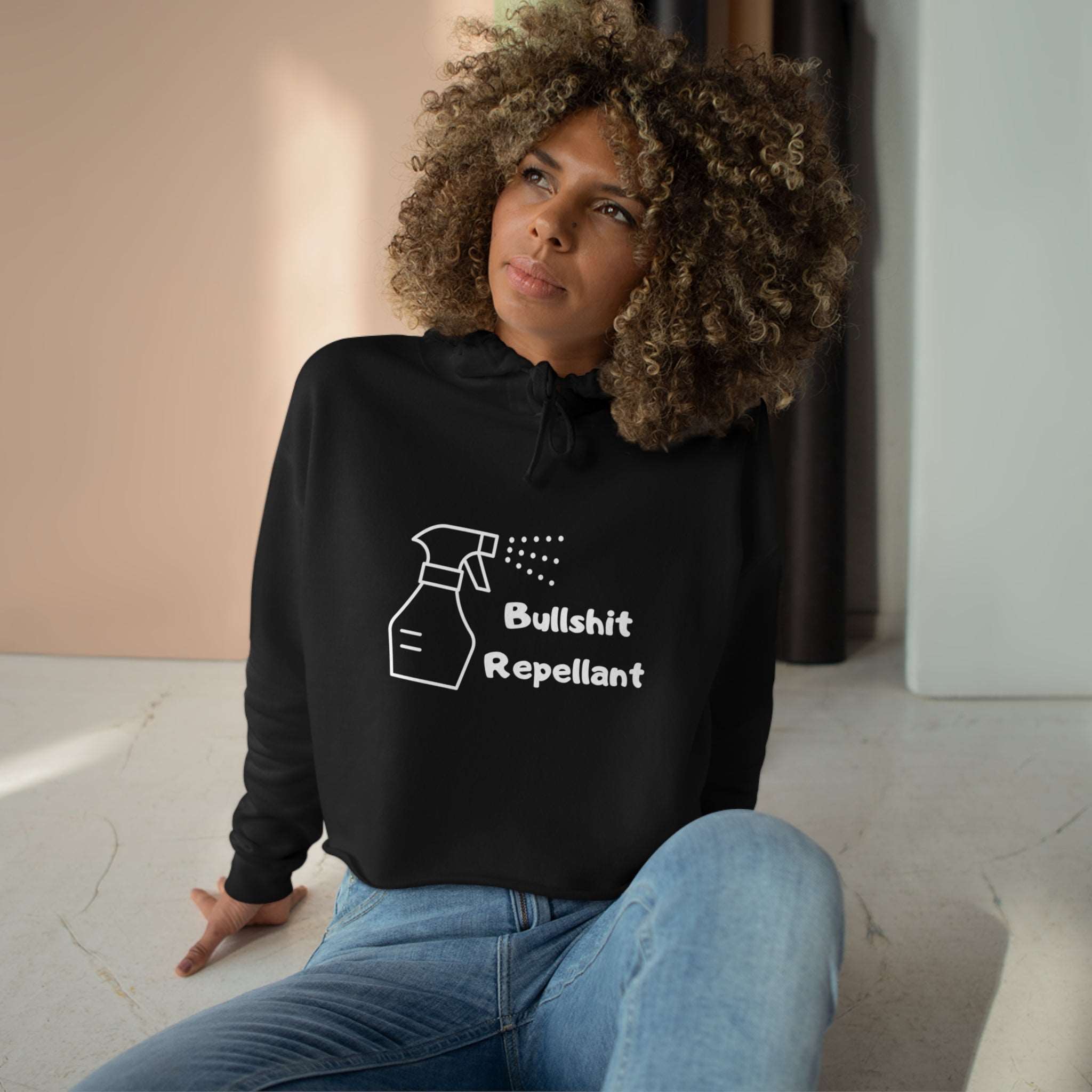 Bullshit Repellant Crop Hoodie