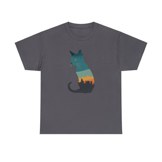 Cityscape Cat Hoodie T-shirt - Metropolitan Purr Line