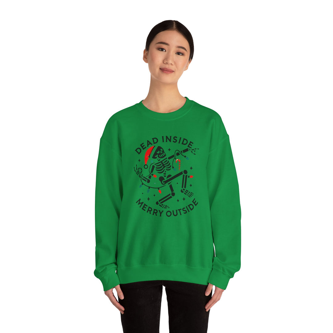 Dead Inside Merry Outside Skeleton Crewneck