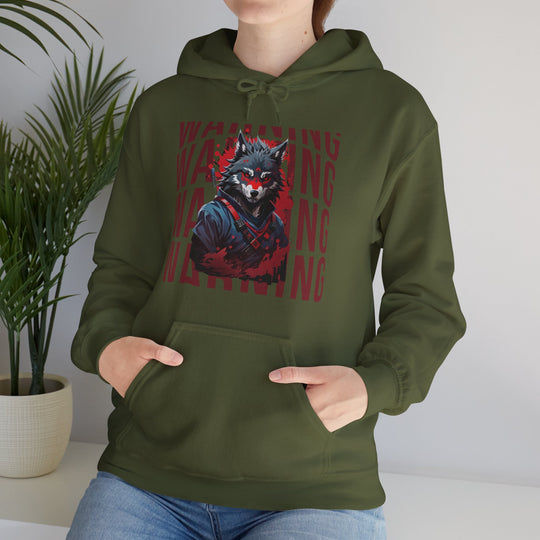 Warning! Warrior Wolf Hoodie - Majestic Wolf