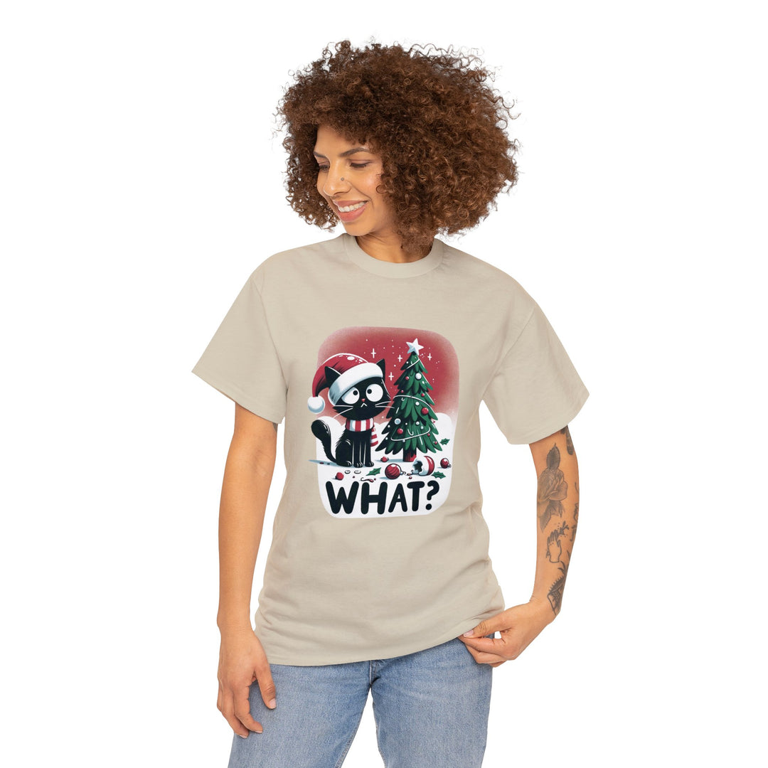 What? Cat Christmas Unisex T Shirt - Wave Fusions