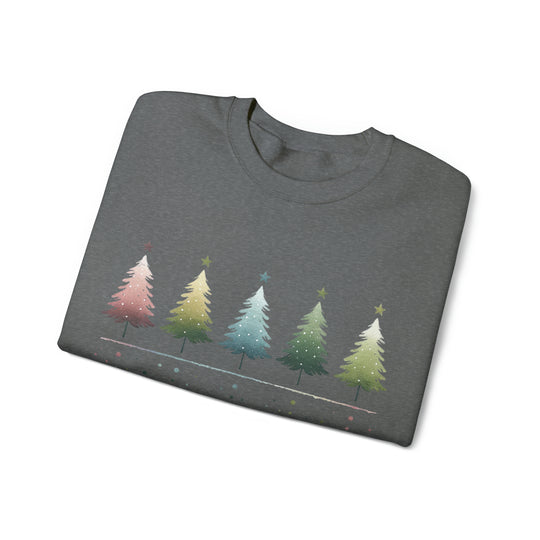 Pastel Forest Noel Christmas Trees Unisex Sweatshirt - Wave Fusions