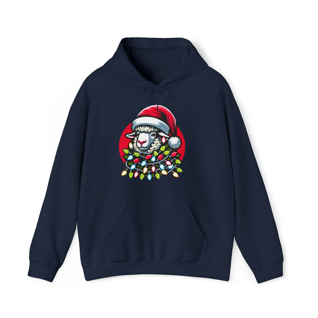 Sheep Christmas Lights Unisex Hoodie - Wave Fusions