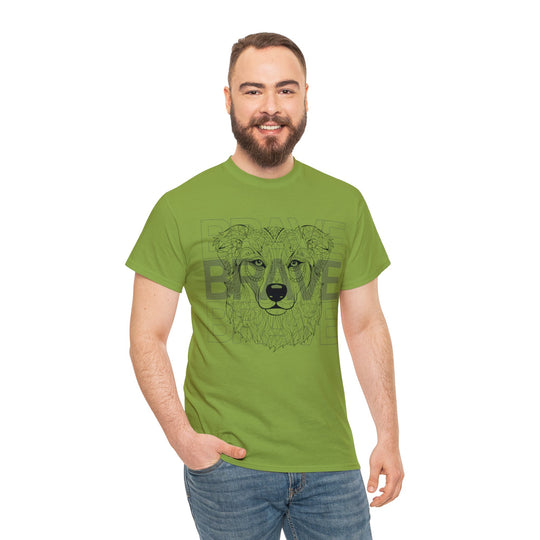 Brave Dog Tribal Canine T Shirt - Mythical Mutt