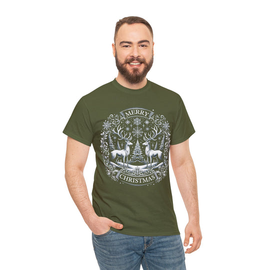 Woodland Reindeer Christmas Elegance Unisex T Shirt - Wave Fusions