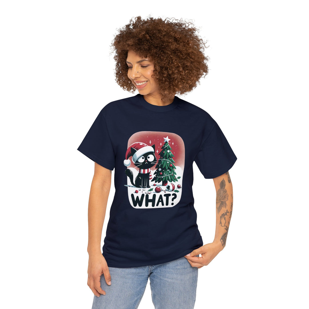 What? Cat Christmas Unisex T Shirt - Wave Fusions