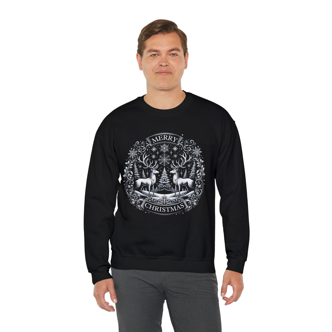 Woodland Reindeer Christmas Elegance Unisex Sweatshirt - Wave Fusions