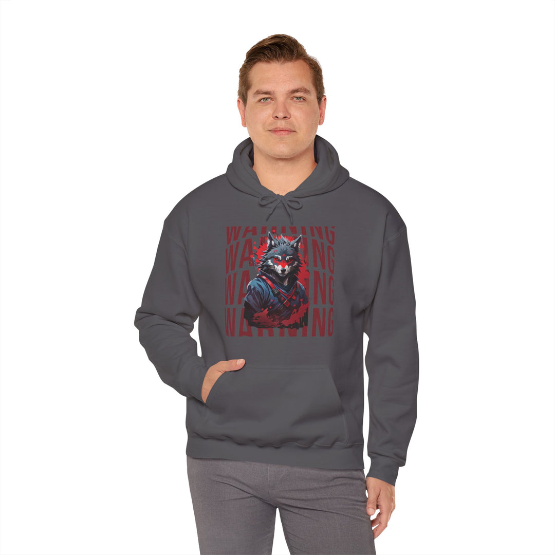 Warning! Warrior Wolf Hoodie - Majestic Wolf