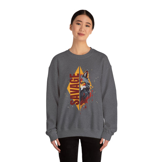 Savage Flame Wolf Sweatshirt - Heat of the Wild