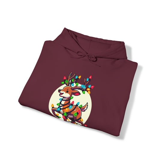 Reindeer Radiance Christmas Cheer Unisex Hoodie - Wave Fusions