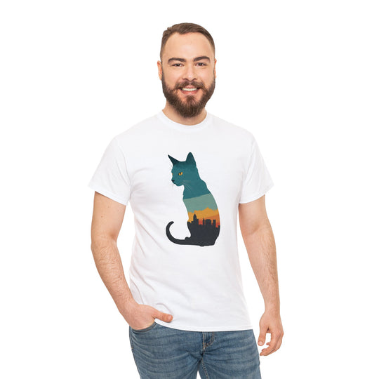 Cityscape Cat Hoodie T-shirt - Metropolitan Purr Line