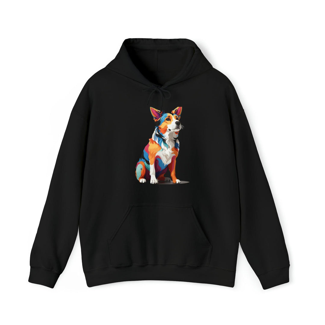 Sitting Dog Hooded Sweatshirt - Wave Fusions