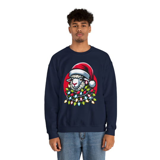 Sheep Christmas Lights Unisex Sweatshirt - Wave Fusions