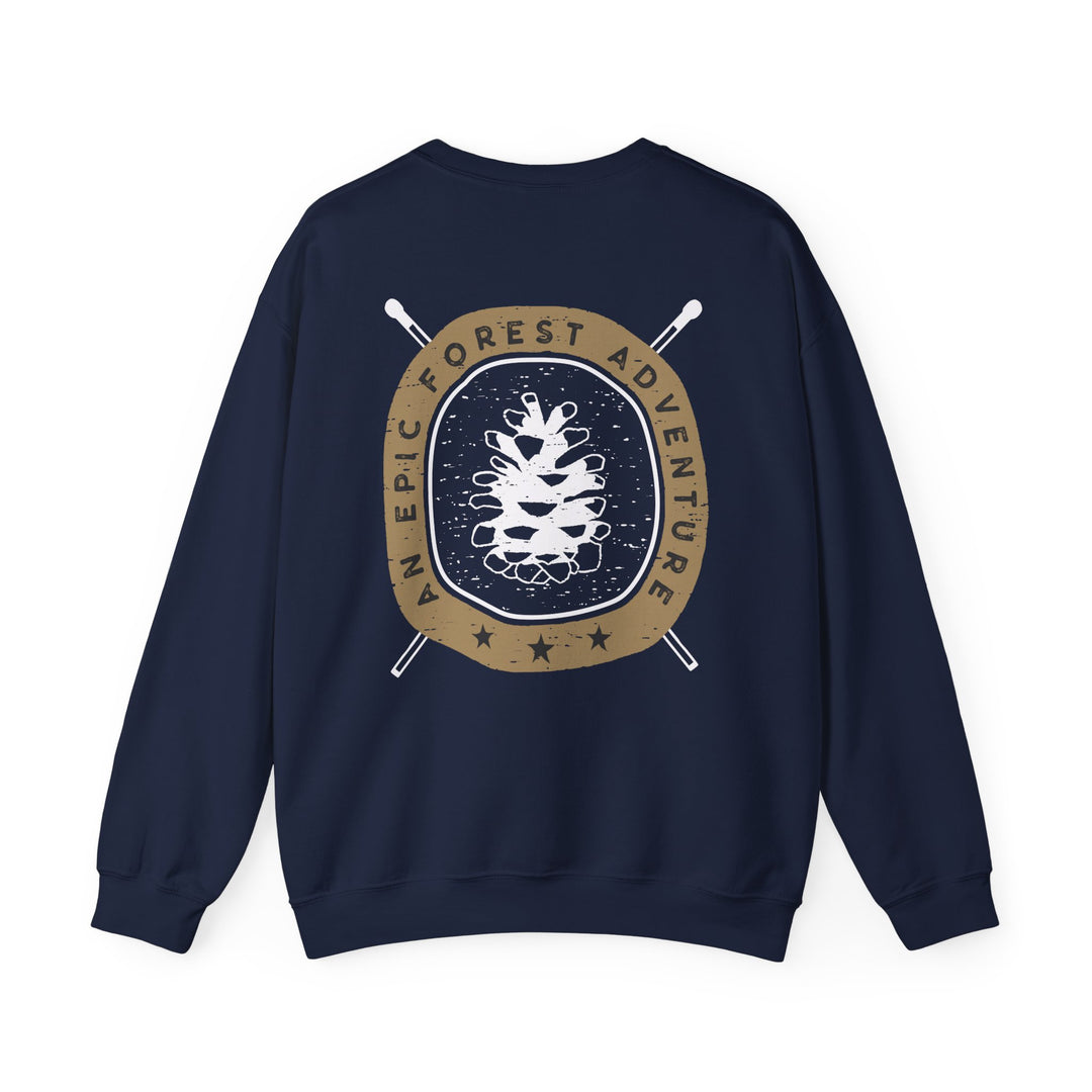 Epic Forest Wanderer Sweatshirt - Distressed Wilderness Badge Design