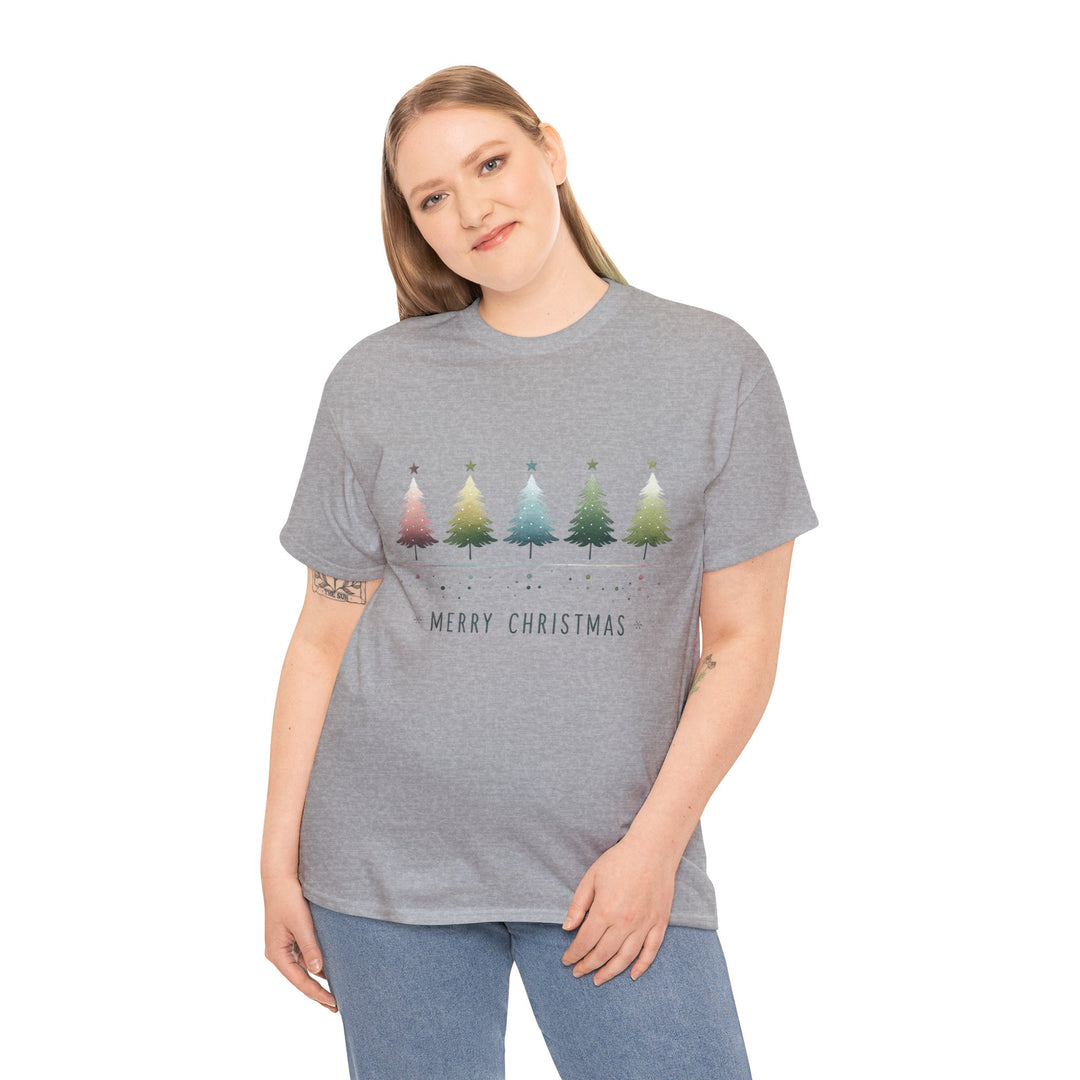 Pastel Forest Noel Christmas Trees Unisex T Shirt - Wave Fusions