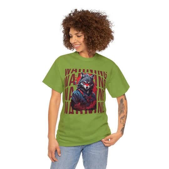 Warning! Warrior Wolf T-shirt - Majestic Wolf