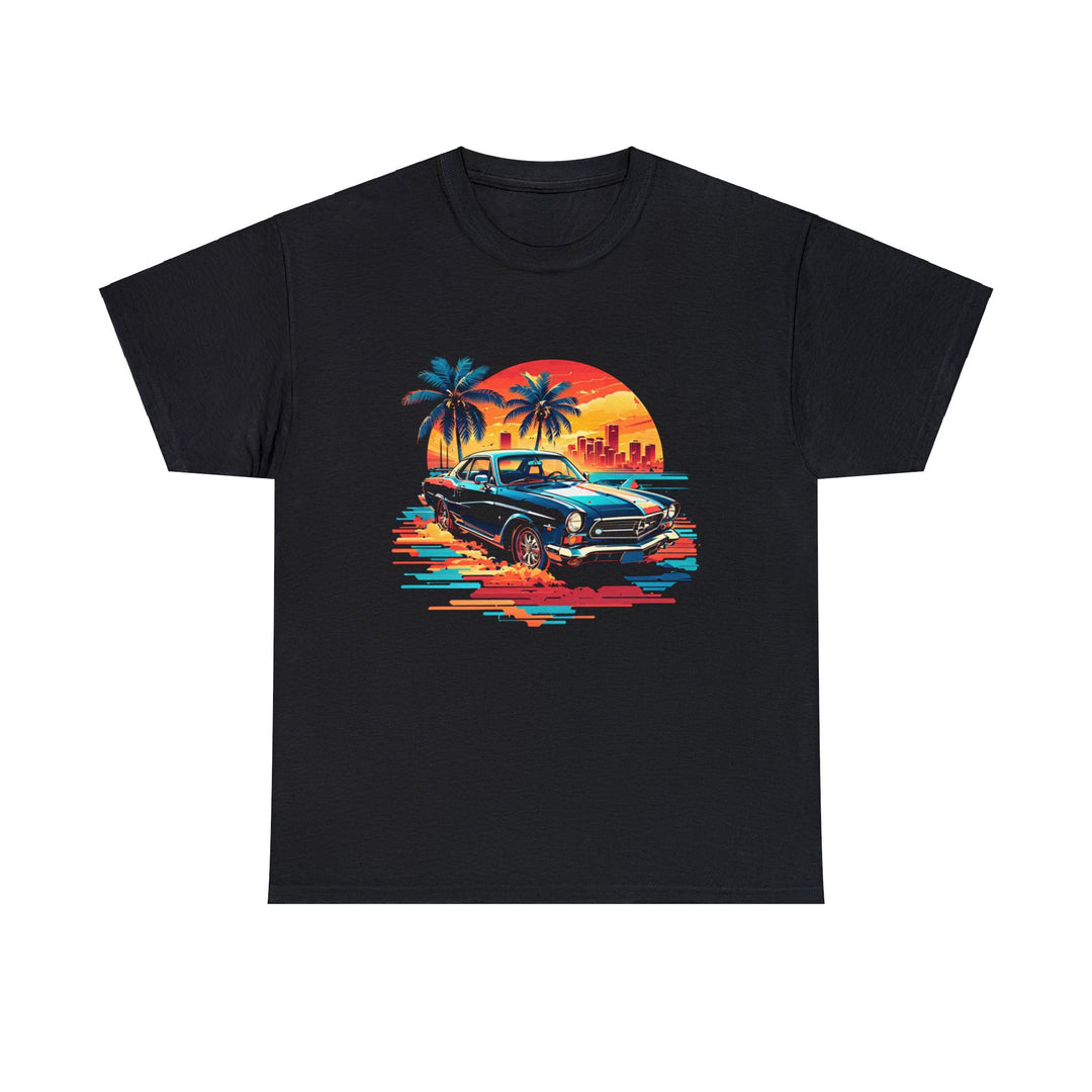 Classic Car Beach Sunset T-shirt   - Vintage City Fashion