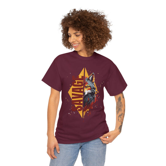 Savage Flame Wolf T-Shirt - Heat of the Wild