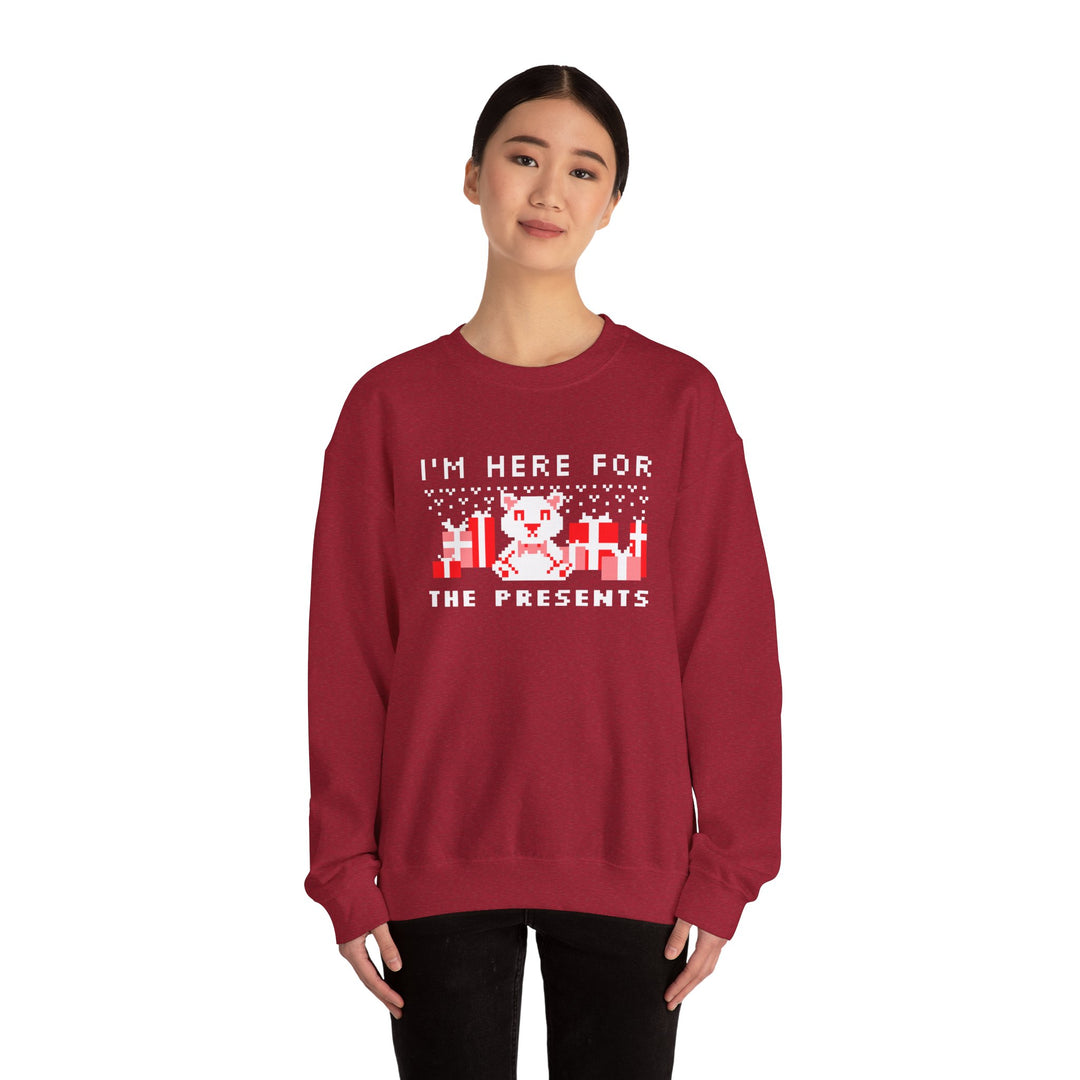 Holiday Cat Pixel Art Sweatshirt