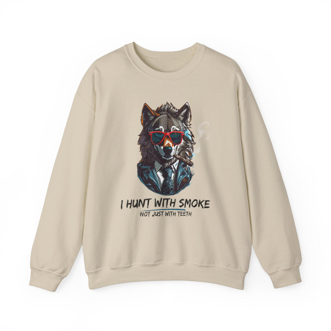 Cool Wolf Legend Sweatshirt - I Hunt With Smoke Not Just With Teeth