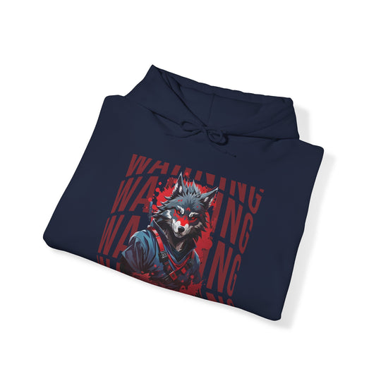 Warning! Warrior Wolf Hoodie - Majestic Wolf