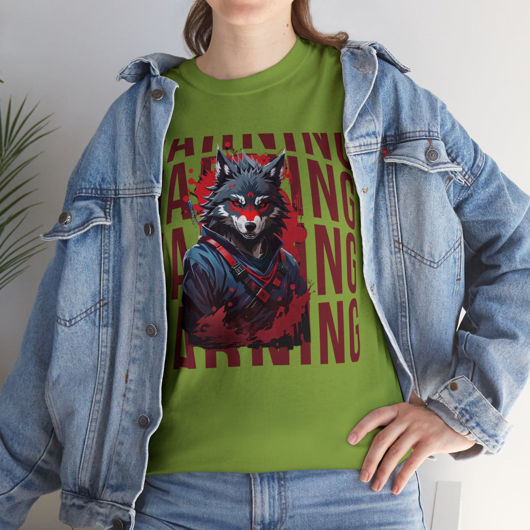 Warning! Warrior Wolf T-shirt - Majestic Wolf