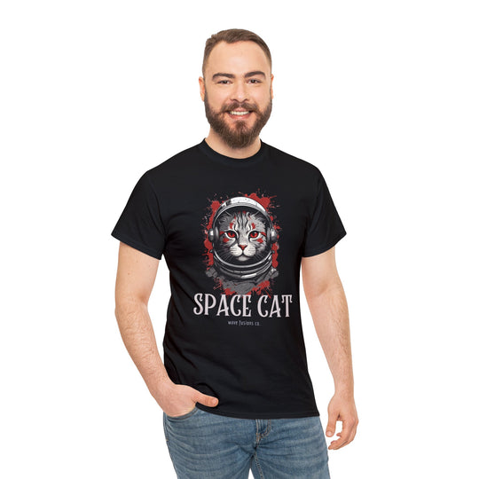 Cosmic Cat Spacewalk Astronaut T-shirt