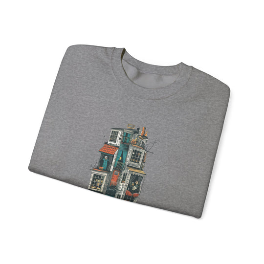 Whimsical Neighbors - Cozy Townhouse Sweatshirt