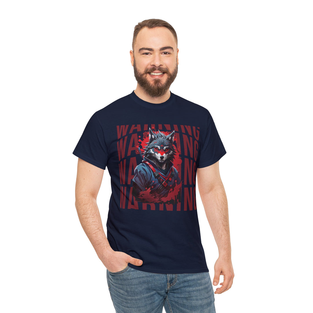 Warning! Warrior Wolf T-shirt - Majestic Wolf