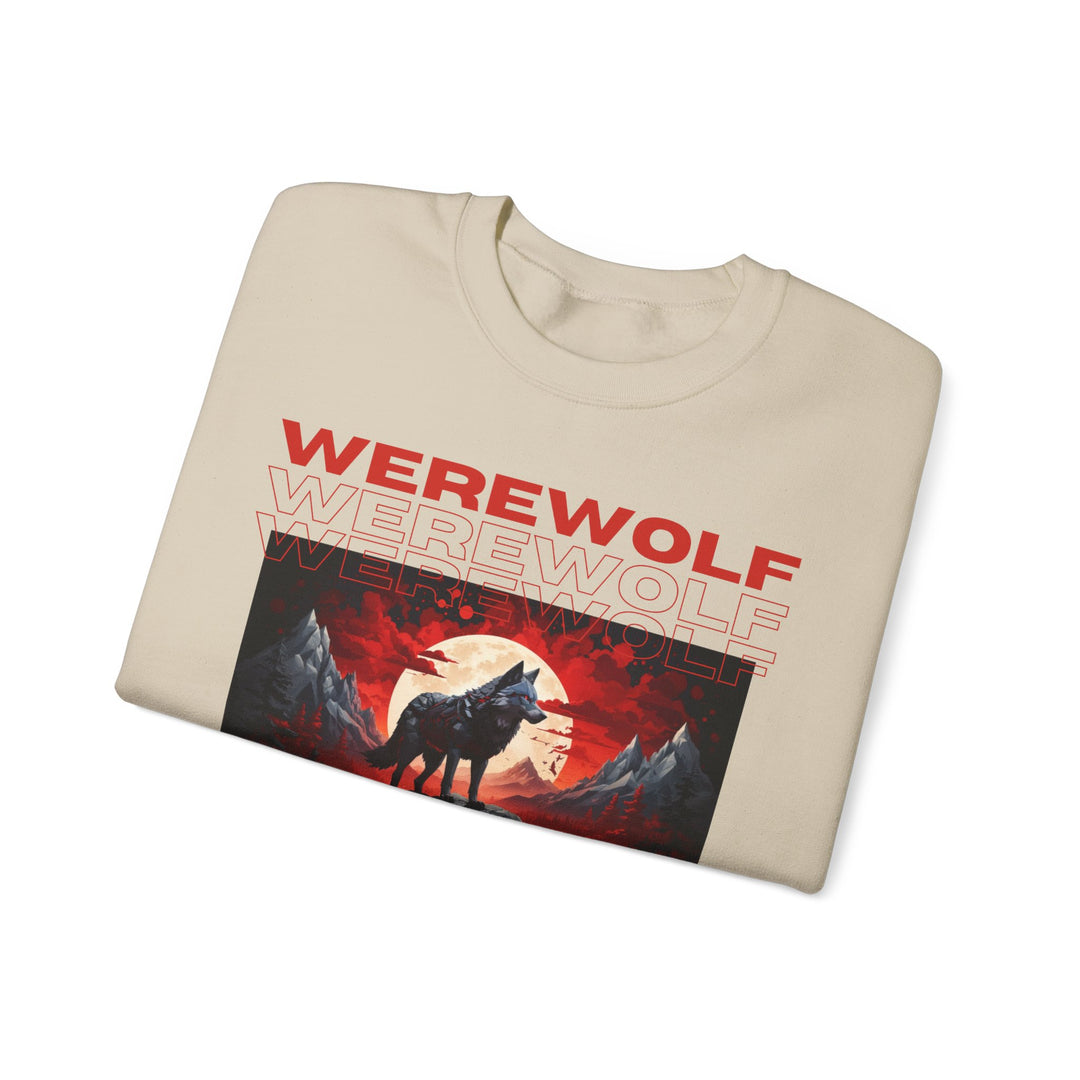 Blood Moon Werewolf Sweatshirt- Moonlit Mountain Lore