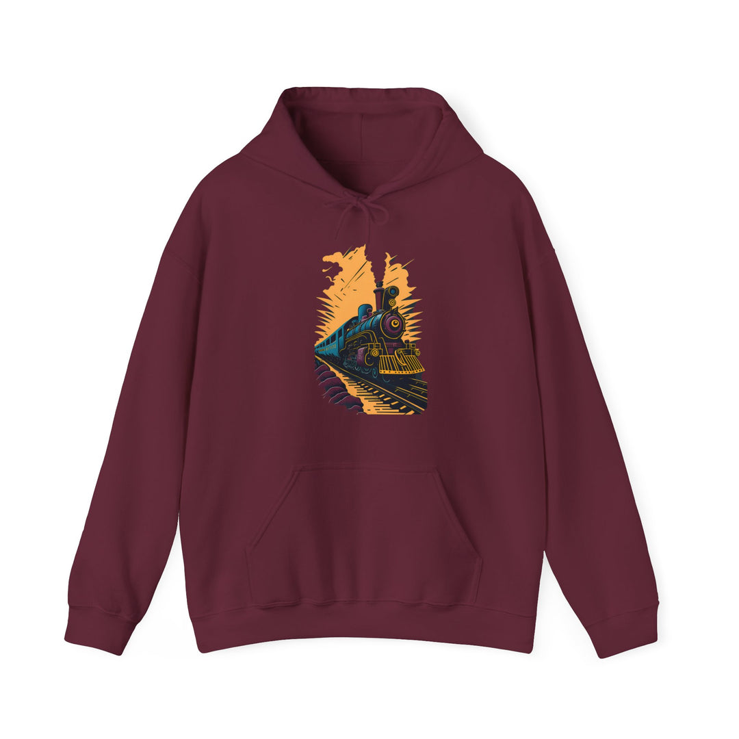 Vintage Train Railroad Journey Hoodie - Journey Through Time