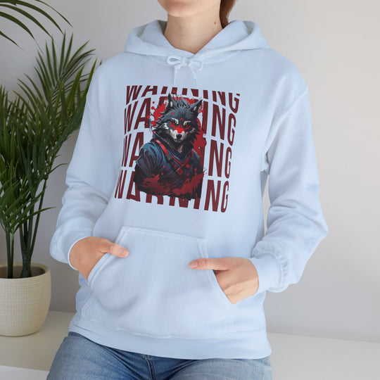 Warning! Warrior Wolf Hoodie - Majestic Wolf