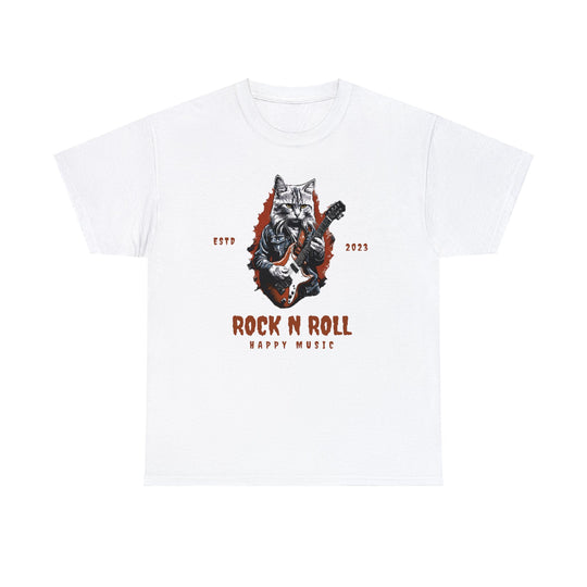 Rock N Roll Cat Guitarist T-Shirt - Happy Tunes