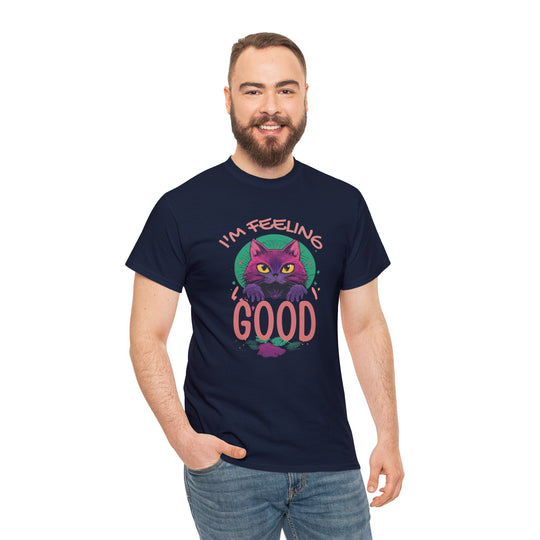 Feelin' Good Feline T-Shirt - Vibrant Vibes Cat