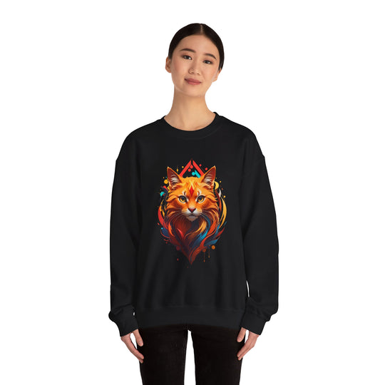 Flame Spirit Cat Sweatshirt - Wildfire Whiskers