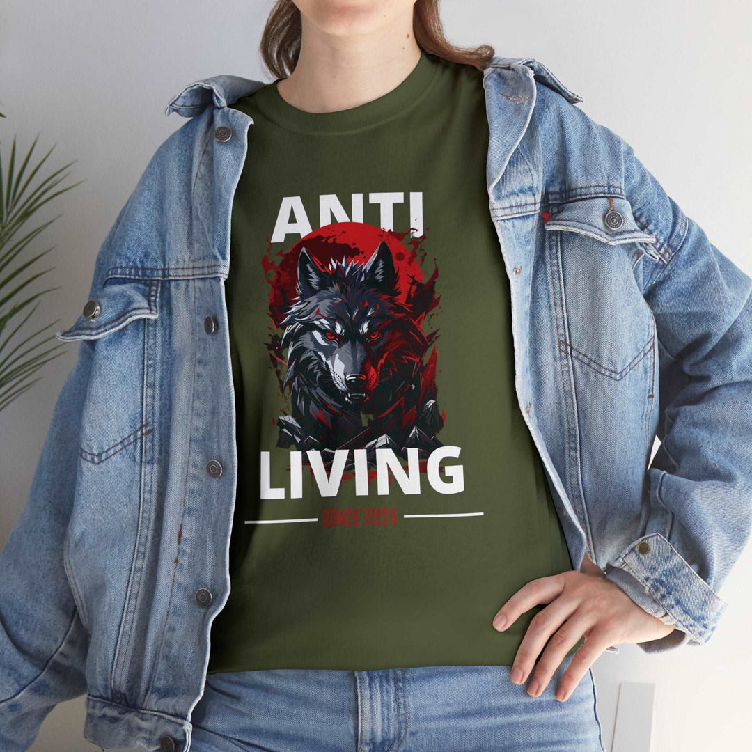 Anti-Living Wolf T-shirt - Dark Rebel Attire