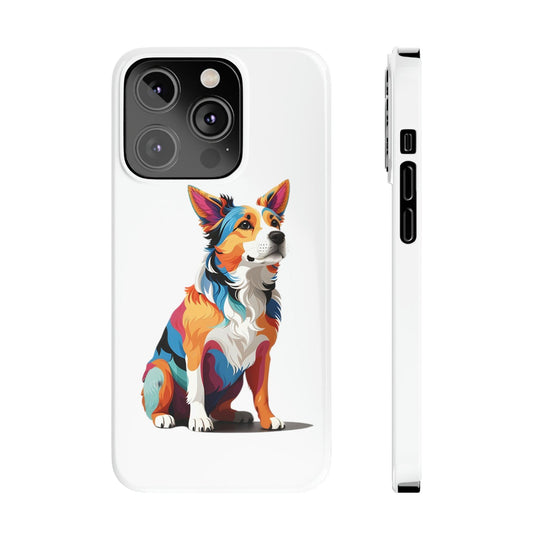 Sitting Dog Slim Phone Case - Wave Fusions