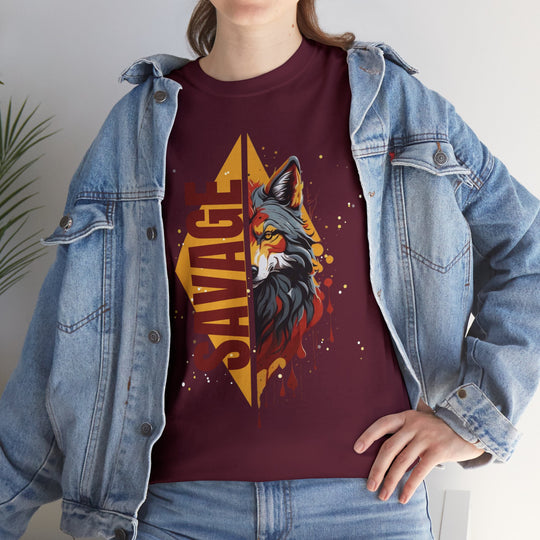 Savage Flame Wolf T-Shirt - Heat of the Wild